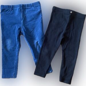 9-12 Month Jegging and Black Leggings Bundle